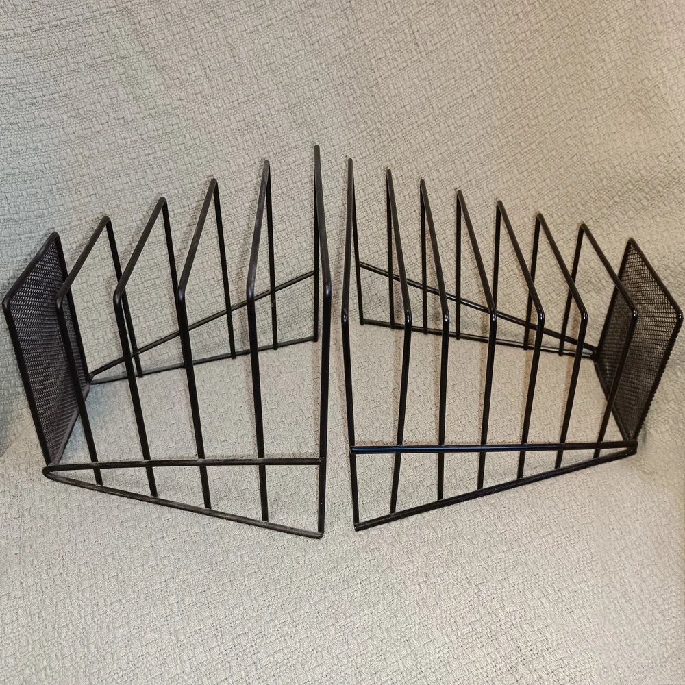 LOT OF 2 Metal Wire File Organizer With Incline - Desktop Sorter - 7 Sections